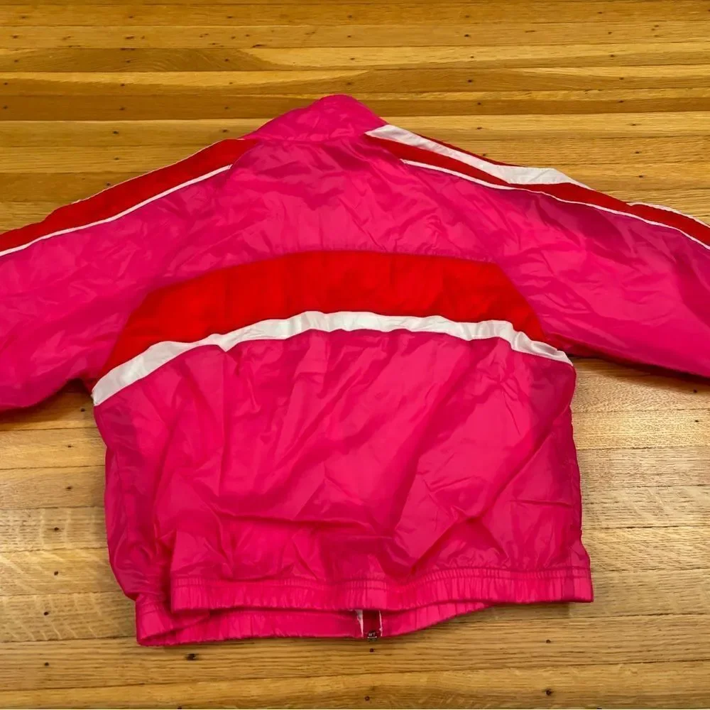 Hanes Sport Vintage pink/red/white kids windbreaker jacket